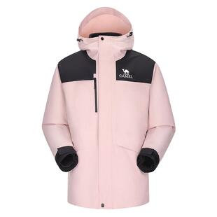 骆驼王者凯甲系列女装冲锋衣外套三合一秋冬防水抓绒内胆休闲外套