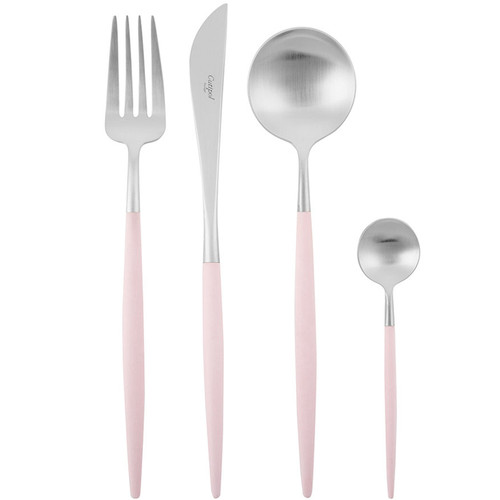 葡萄牙Cutipol官方授权GOA Pink粉色西餐具叉甜点咖啡勺茶勺