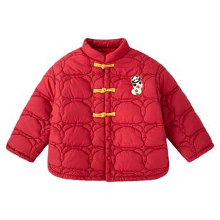 嘟嘟家宝宝棉服红色男童女童冬季外套儿童国风拜年服婴儿新年衣服