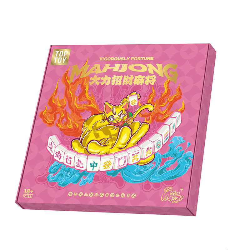 TOPTOY大力招财麻将积木玩具女桌面游戏休闲娱乐新年礼物山姆同款