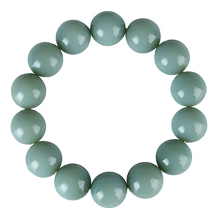 玉友和田玉碧玉圆珠手链男款粉青碧玉手串圆满富贵玉石手饰附证书