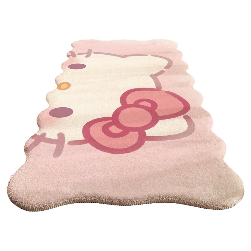 粉色hellokitty卧室床边毯加厚柔软地毯儿童房间仿羊绒地毯可