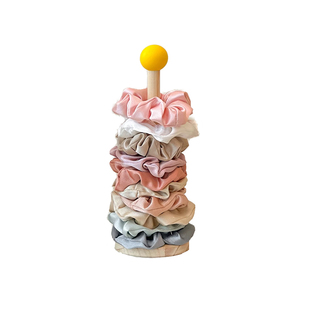 发圈收纳神器大肠发圈发饰置物架实木展示架发夹抓夹鲨鱼夹饰品架