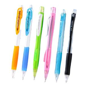 日本UNI三菱自动铅笔M5-100/228/118小学生用彩色透明杆可缩笔头儿童活动铅笔侧按式尾带橡皮擦0.5mm开学文具