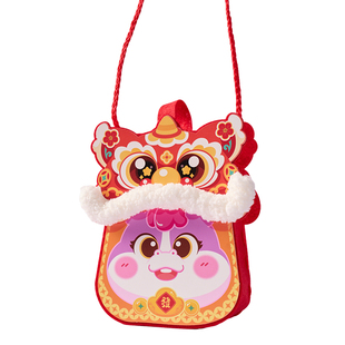 元旦马年新年春节不织布醒狮挎包手工diy材料儿童亲子缝缝乐包包