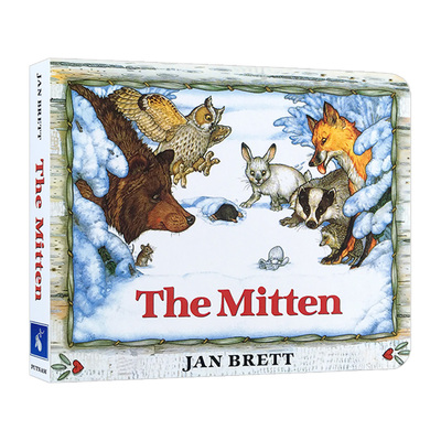 The Mitten 小手套 英文原版绘本 Jan Brett 圣诞节纸板书 常青藤爸爸书单推荐 汪培珽第五阶段菜单 进口学前教育故事亲子睡前读物