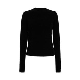 IAmMIX27冬季黑色圆领打底衫女长袖修身内搭软糯保暖套头针织毛衫