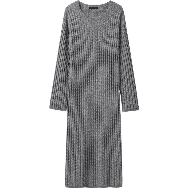 【羊毛】播 bo秋冬针织连衣裙女慵懒宽松软糯长裙BDR4LD2416