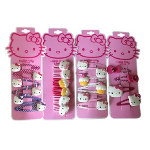 可爱公主少女心发夹套装卡通小猫粉色发饰套装女童蝴蝶结发绳