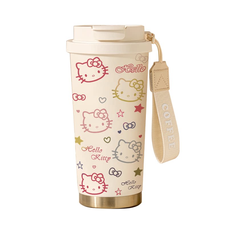 HelloKitty彩色线条不锈钢咖啡杯