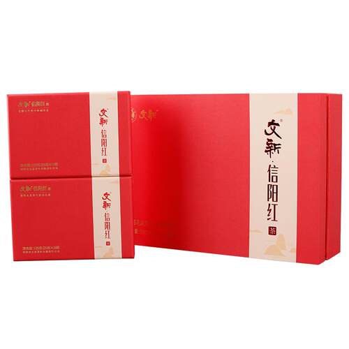 文新信阳红茶茶叶正宗工夫红茶蜜香型红茶送长辈礼盒装250g