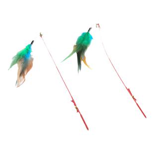 贩量装理想国经典小老鼠玩具逗猫棒带铃铛羽毛钓猫棒羽毛10只包邮