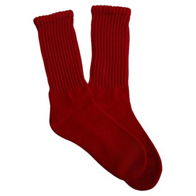 毛巾袜中筒袜红色白色灰色米色