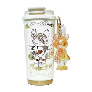 新款星际熊官方不锈钢保温杯吸管水杯高颜值男女生手提随行咖啡杯