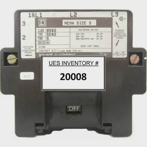 Square D 8502SE02S 电机起动器线圈 31074-400-16 Veeco Microet