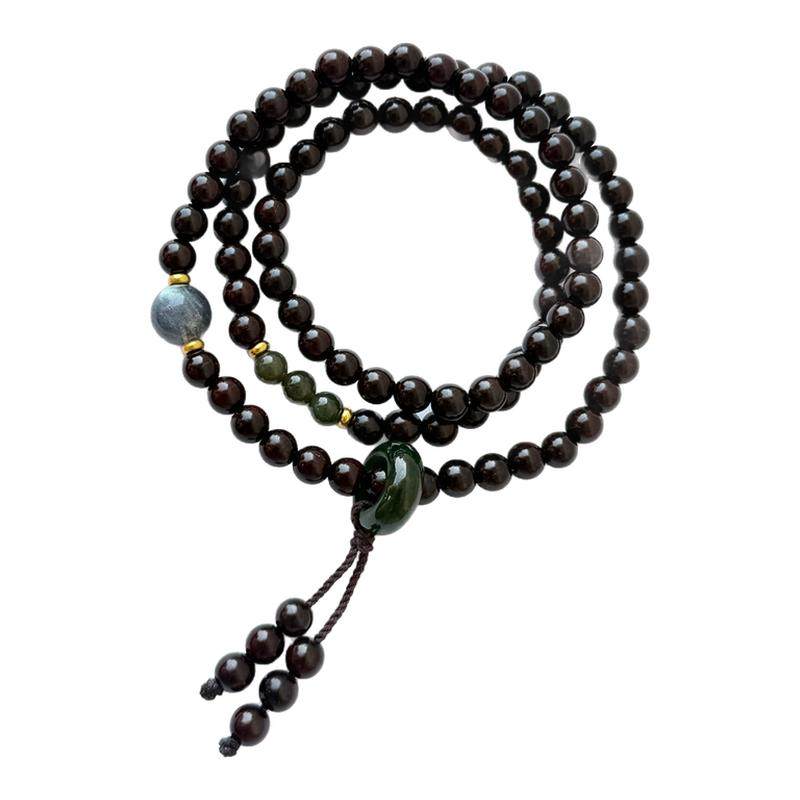 有野青青「阑夜青黛」原创中式设计多圈小叶紫檀禅意文玩手串礼物