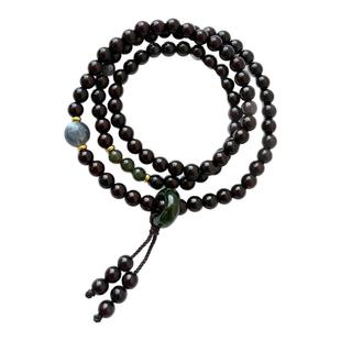 有野青青「阑夜青黛」原创中式设计多圈小叶紫檀禅意文玩手串礼物