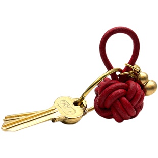 牛皮钥匙扣小众个性适用于大众丰田宝马奥迪奔驰本田汽车钥匙挂件