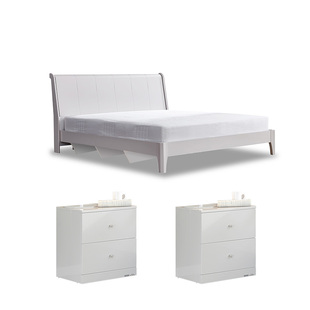 掌上明珠亮光漆双人大床1.8米1.5米主卧简约床高箱储物床 CX