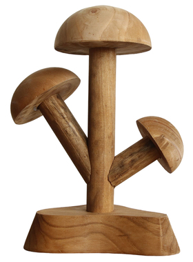木质手工蘑菇原创侘寂风民宿饰品