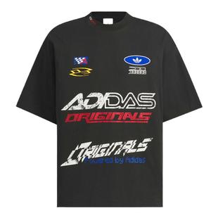 adidas阿迪达斯三叶草赛车风男子MOTO TEE 运动休闲短袖T恤KH1195