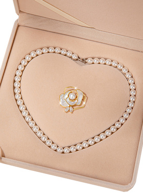 山茶花纯银项链女款2025新款高级感轻奢胸针首饰小众毛衣链饰品