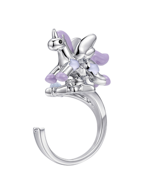 FWISH飞未夕 独角兽系列旋转奔跑金属小马星星戒指生日礼物新品