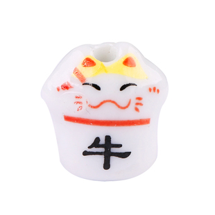 地摊吊坠招财猫姓名生肖星座链红绳线diy饰品创意陶瓷饰品手链