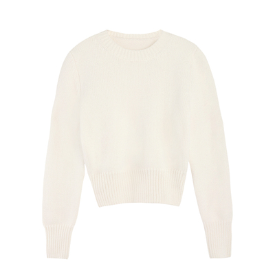 经典圆领短款针织毛衣