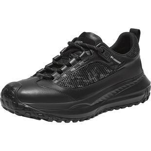 Bata休闲鞋男冬季新款厚底透气舒适牛皮通勤运动鞋F7729DM4