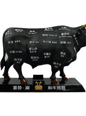 日本和牛雕塑模型招财
