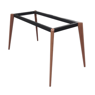 铁艺仿木纹胡桃木色餐桌腿玻璃岩板工作台支架办公桌会议桌架桌脚