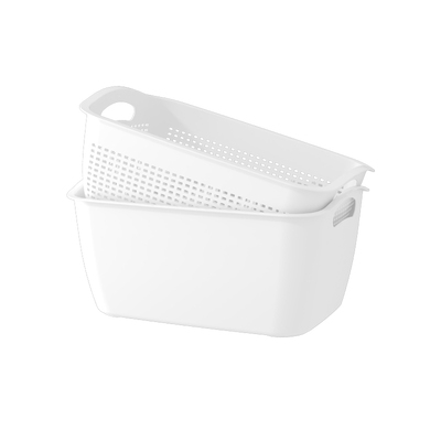 沥水篮双层洗菜盆厨房洗水果方形