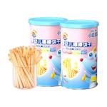 小鹿蓝蓝婴幼儿棒棒饼干原味宝宝零食手指饼干磨牙棒130gX2罐