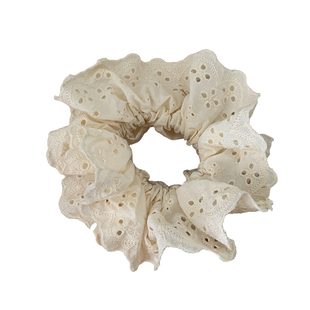 颜色超正！赵露思同款蕾丝大肠发圈布艺花边褶皱发绳女头绳发饰品