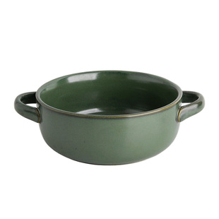 6寸双耳碗陶瓷泡面碗汤碗家用一人份日式复古早餐沙拉碗菜碗商用