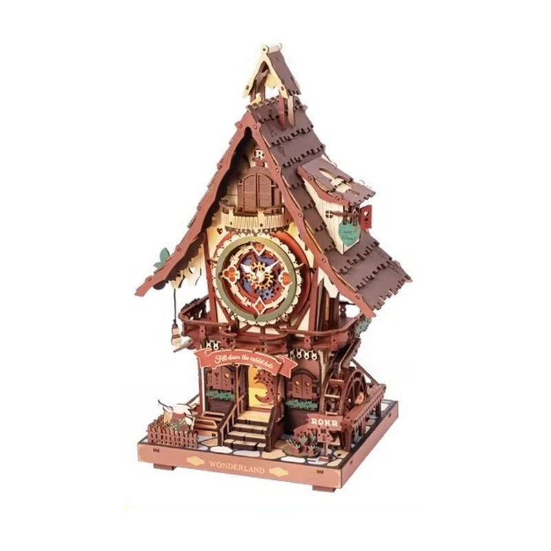 rokr若客布谷鸟钟拼装小屋积木