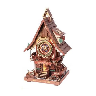 rokr若客布谷鸟钟拼装小屋积木