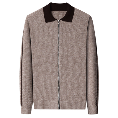 罗蒙100%纯羊毛开衫男士冬季加厚