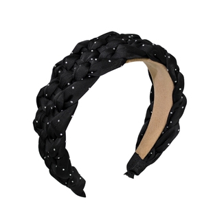 L9000/散落星光高级感镶钻发箍女绸缎编织麻花原创头箍高颅顶头饰