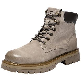 森达男鞋马丁靴2025冬季新款户外高帮休闲工装鞋大黄靴子QJ049DD5