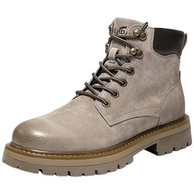 森达工装鞋厚底机车马丁靴大黄靴