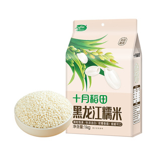 十月稻田糯米1kg东北圆粒黏米五谷杂粮糯米糍粑年糕米饭江米酒酿