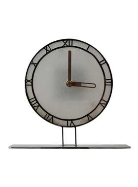 创意金属云石时钟摆件