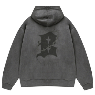 BJHG美式加绒连帽卫衣男款秋冬重磅外套新款环保麂皮绒情侣外套女