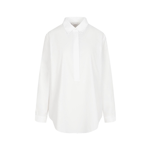 【吸湿速干】LESS春设计感半门襟休闲白色衬衫上衣女2P4211260