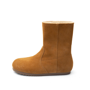 真皮两穿保暖雪地靴女2025秋冬新款厚底毛毛勃肯棉鞋复古加绒短靴