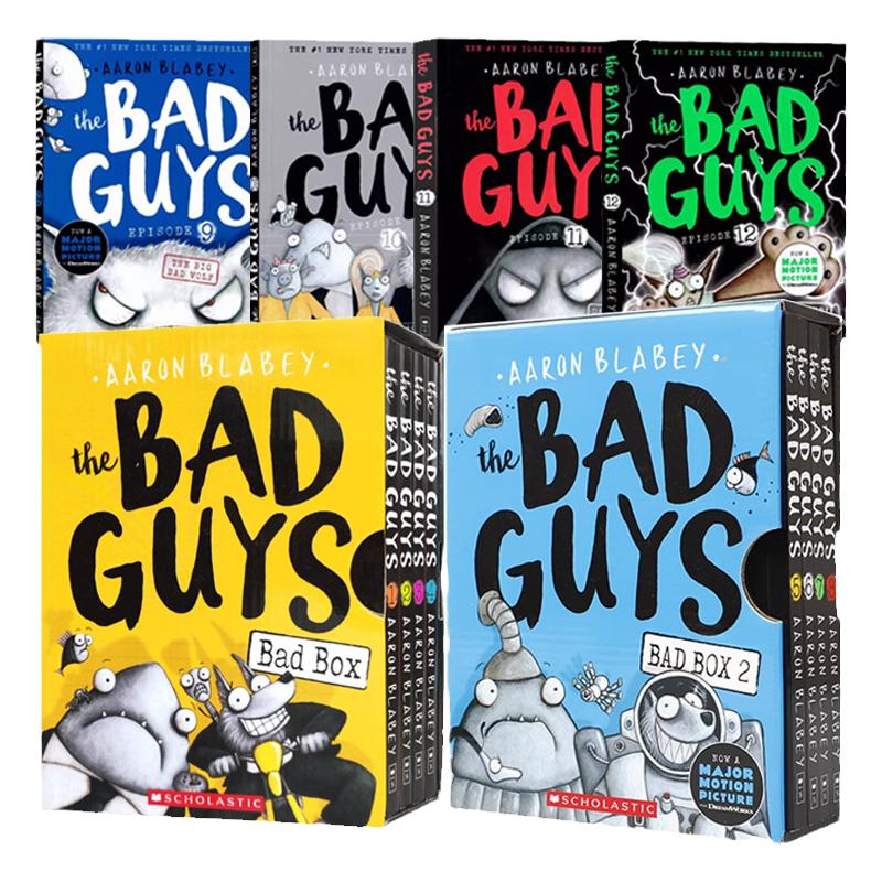 英文原版 The Bad Guys Episode # The Bad Box 坏蛋联盟系列18本黑白套装 8-12岁少年儿童幽默搞笑漫画桥梁书