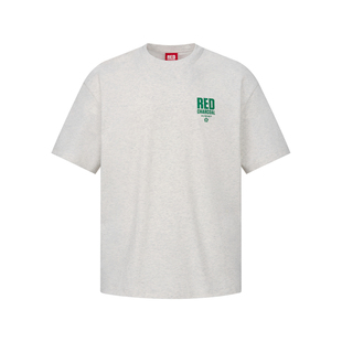 REDCHARCOAL红炭灰色速干基础短袖T恤男夏季新款宽松男士情侣半袖