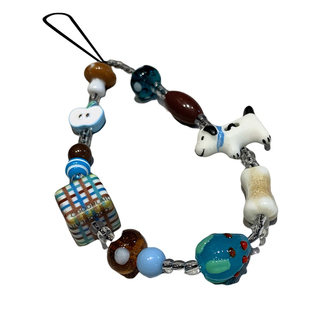 手机链条ins串珠短挂绳挂链手机链钥匙扣饰品ccd相机挂绳小狗短绳